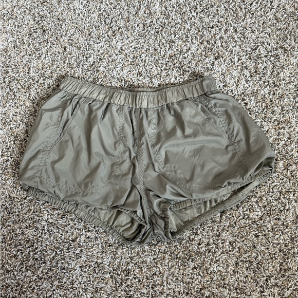 Free People Movement Olive Green Bubble Hem Athletic Shorts 🔥CLEAR THE CLOSET - Picture 2 of 5